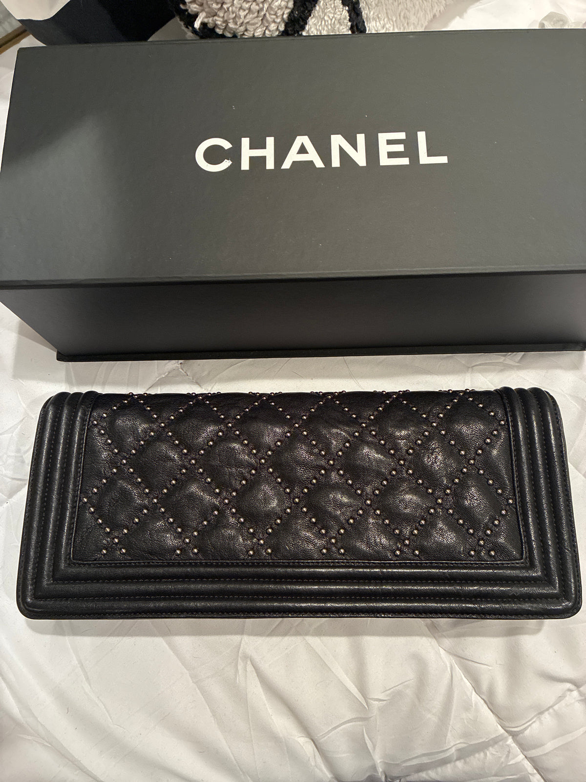 Chanel East West Studded Boy Bag