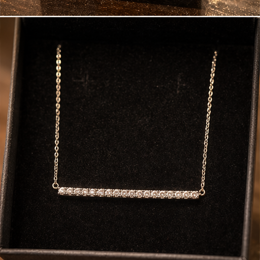 Diamond bar necklace