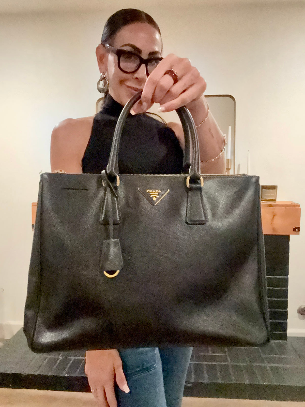 Prada Trapeze Calfskin Tote