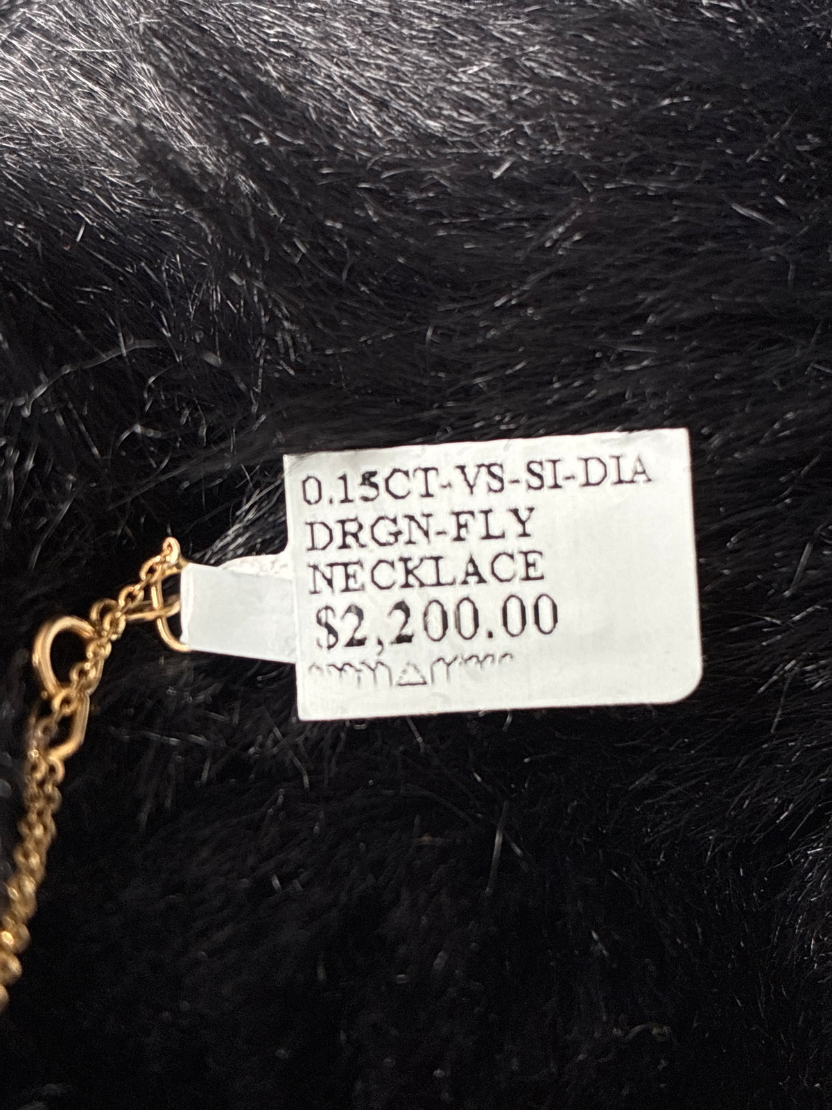 Diamond & 14K gold dragonfly pendant