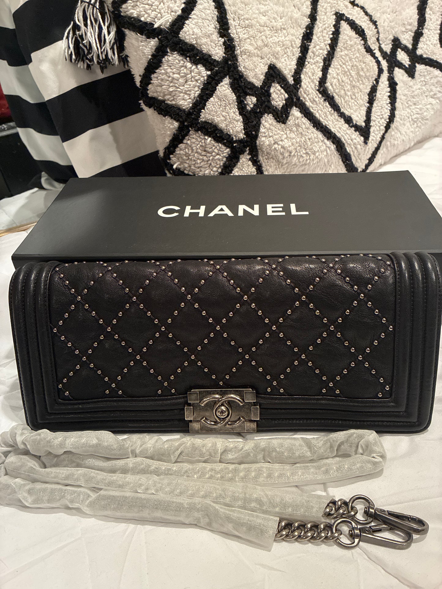 Chanel East West Studded Boy Bag