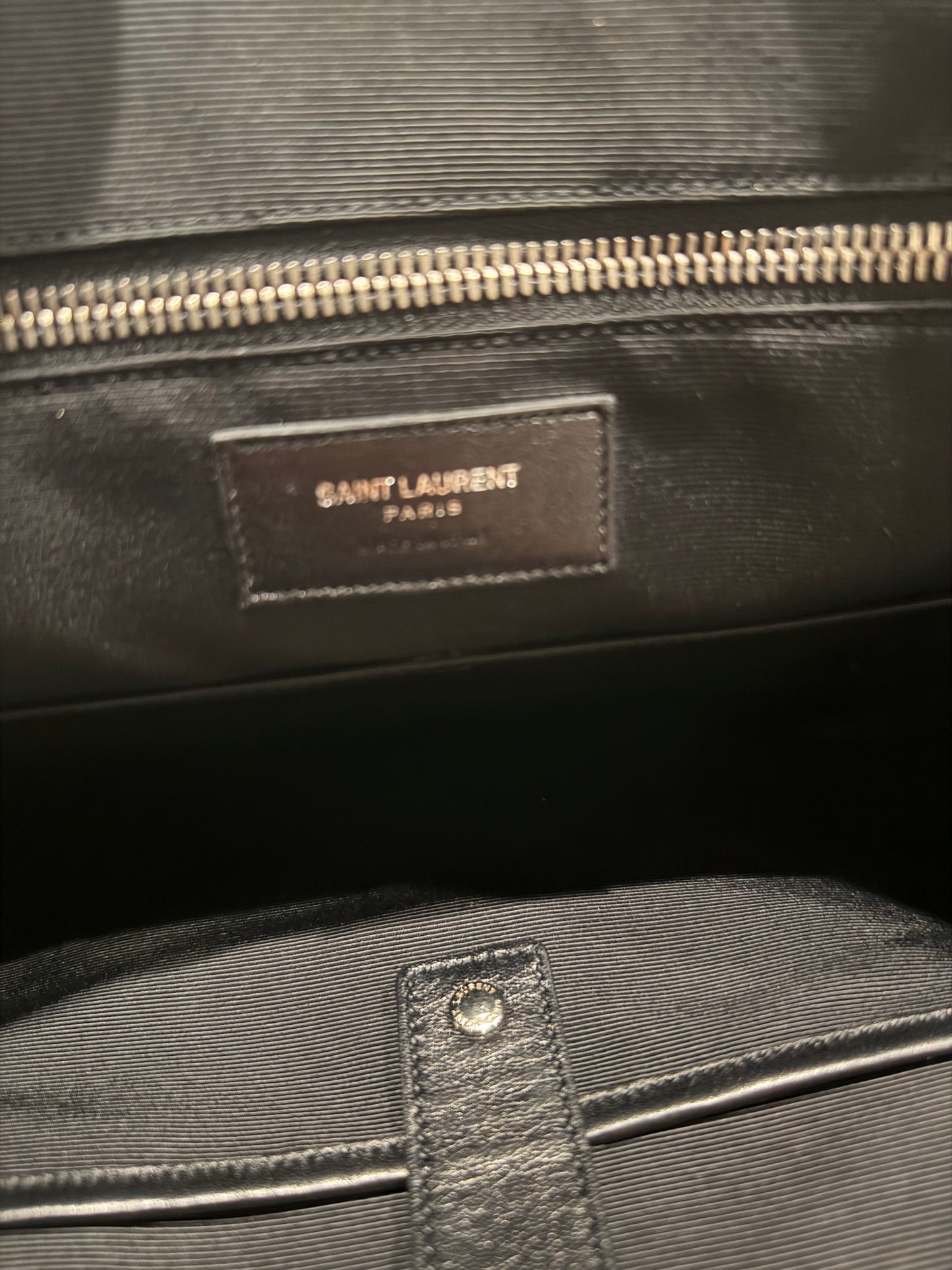 Saint Laurent Paris Croc Embossed Leather Briefcase