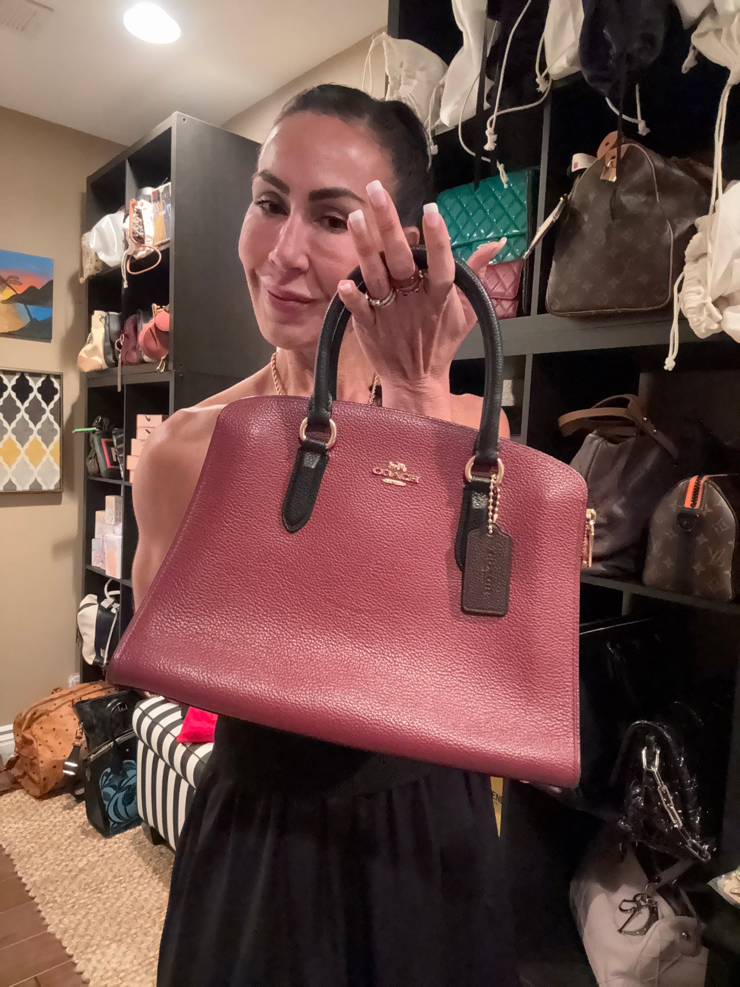 Coach Channing all leather top handle