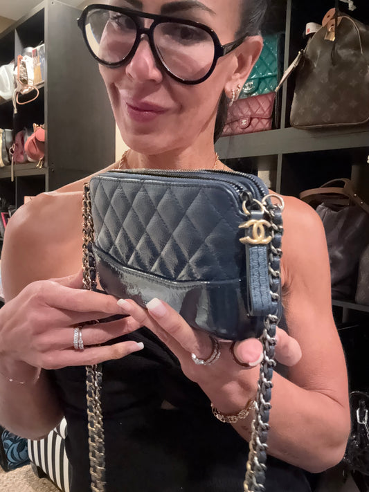 Chanel Gabrielle Navy Quilted Ombré RARE