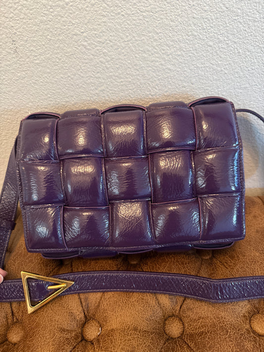 Bottega Veneta Padded Cassette Crossbody – Deep Plum Leather