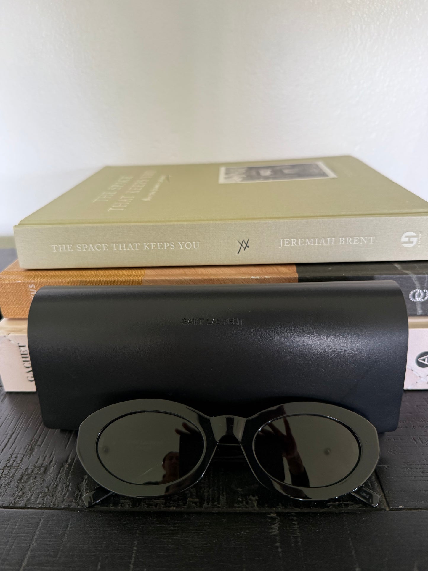 Saint Laurent Oval Black Sunglasses – New w/ Case