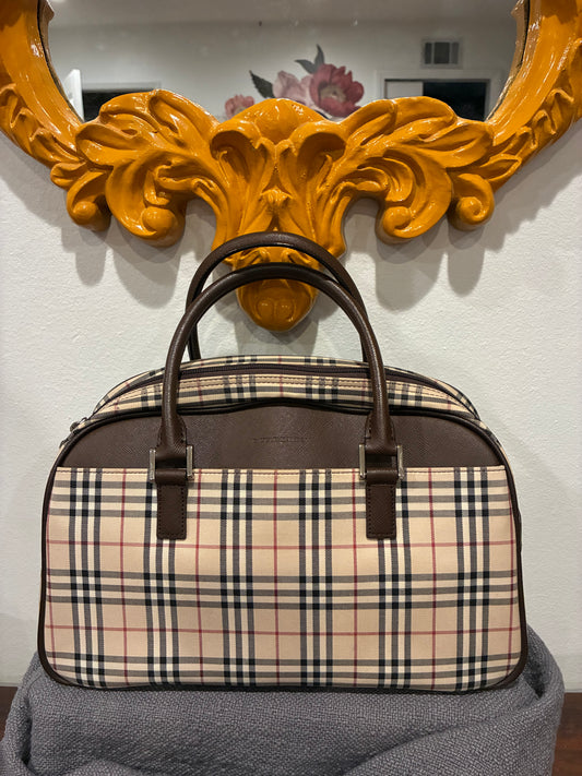 Burberry Nova Check Bowling / Satchel Bag