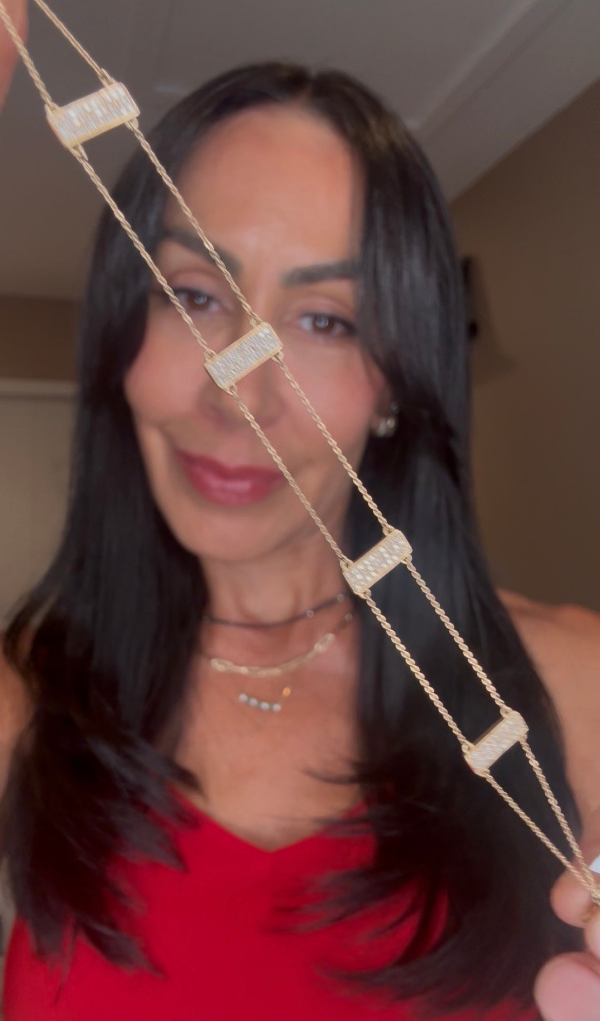 14k Yellow Gold Natural Diamond Double-Strand Bracelet | Private Offer ✨