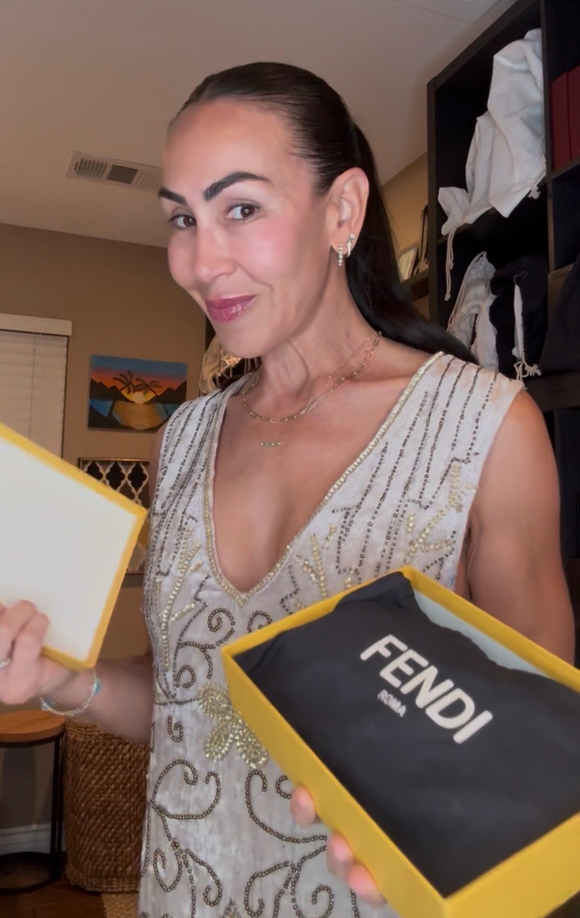 Fendi Baguette Gold Long Wallet